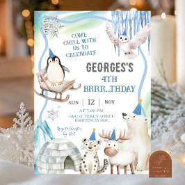 Invitación Boy Arctic Animals Birthday Party Invitation