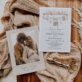 Invitación Boy Baby Clothes Boho Neutral Tone Baby Shower