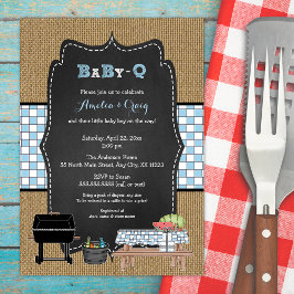 Invitación Boy Baby-Q Baby Shower, ducha de bebé BBBQ