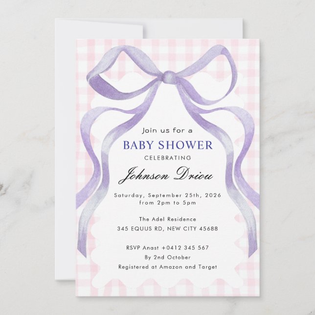 Invitación Boy Baby Shower  (Anverso)