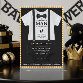 Invitación Boy Baby Shower A Little Gentleman Bodysuit