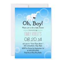 Boy Baby Shower Cute Elefante y Burbujas