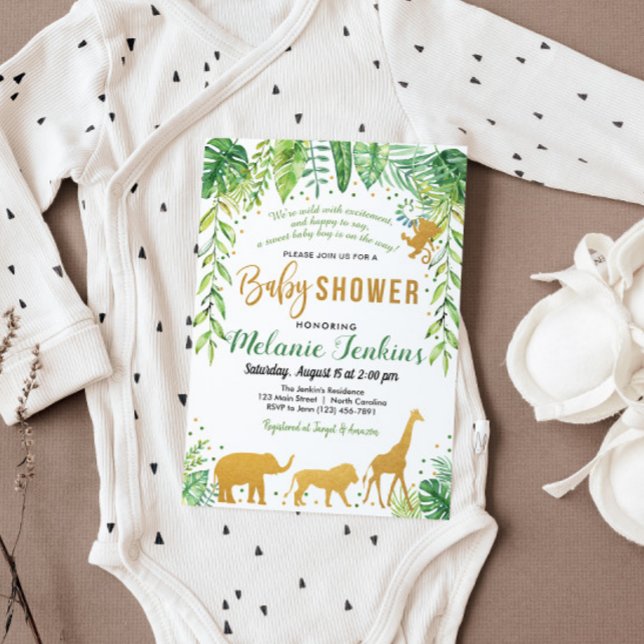 Invitación Boy Baby Shower Invitación, Jungle Baby Shower (Subido por el creador)