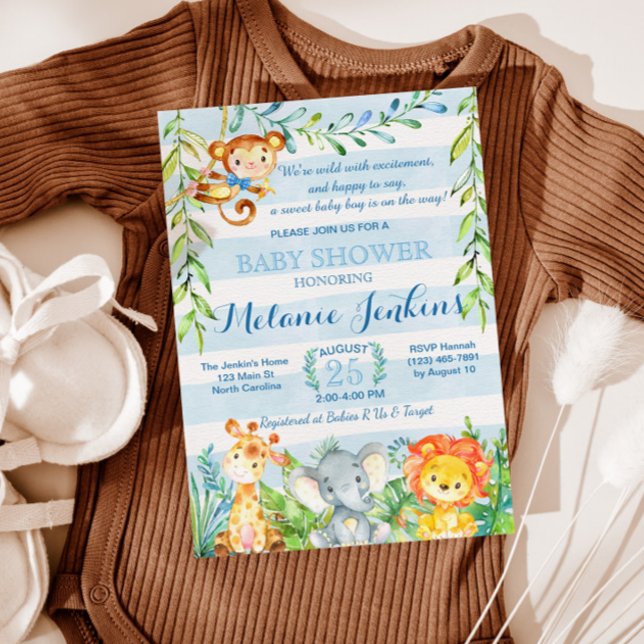 Invitación Boy Baby Shower Invitación, Jungle Baby Shower (Subido por el creador)
