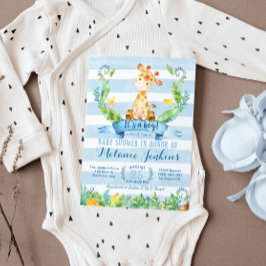 Invitación Boy Baby Shower Invitation, Giraffe Baby Shower