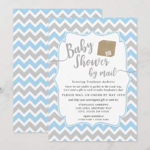 Invitación Boy Baby Shower por correo con caja de envío