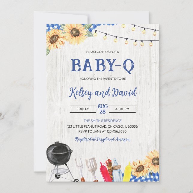 Invitación Boy BBQ Baby Shower (Anverso)