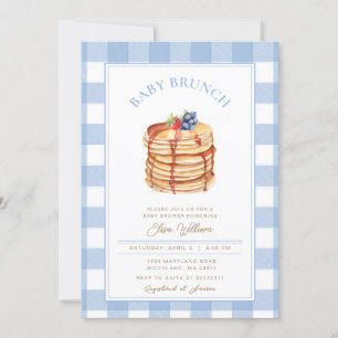 Invitación Boy Berries Pancake Baby Shower Brunch