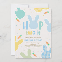 Invitación Boy Blue Bunny 2º cumpleaños