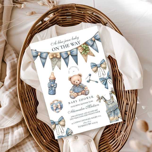 Invitación Boy Blue Jean Baby Denim Baby Shower (Subido por el creador)