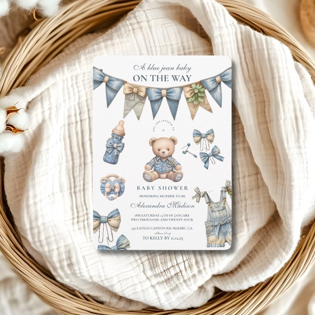 Invitación Boy Blue Jean Baby Denim Baby Shower (Subido por el creador)