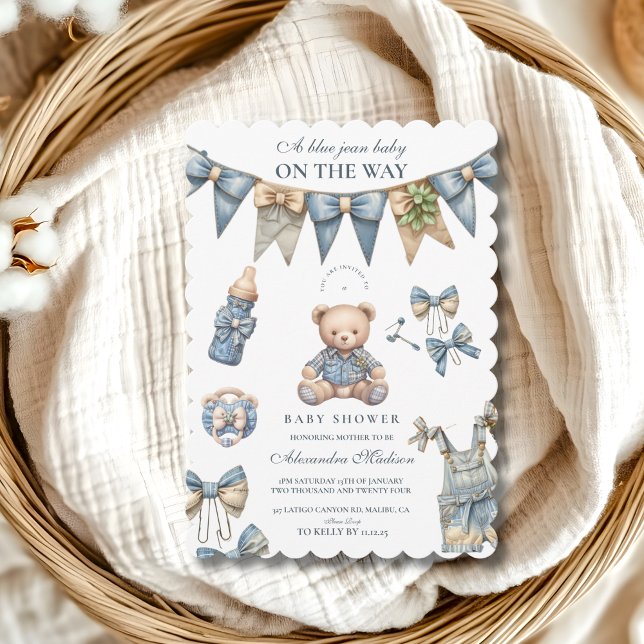 Invitación Boy Blue Jean Baby Denim Baby Shower (Subido por el creador)