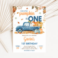 Boy Blue Pumpkin Truck Fall Cumpleaños