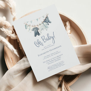 Invitación Boy Boho Oh Baby Clothesline Baby Shower