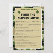 Boy Camo Baby Shower - Nombre editable, 5x7