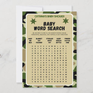 Invitación Boy Camo Baby Shower - Nombre editable, 5x7