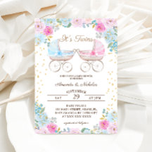 Boy Chica Twins Stroller Rosa Azul Baby Shower