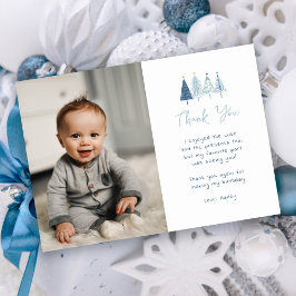 Invitación Boy Christmas Tree Birday Photo (Foto de cumpleaño