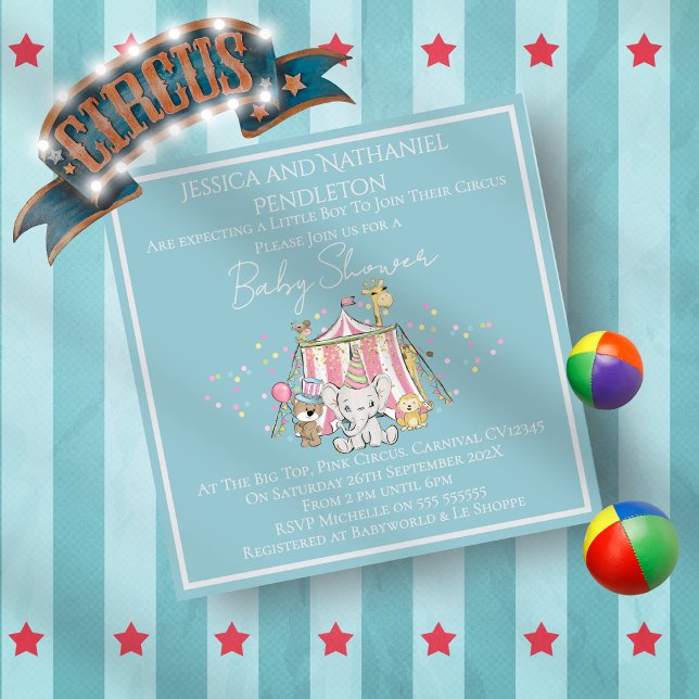 Invitación Boy Circus Baby Shower Invitation (Subido por el creador)