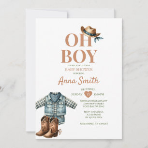 Invitación BOY conjunto COWBOY ducha de bebé cactus suroeste