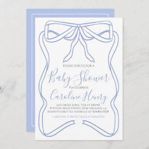 Invitación Boy Coquette Bow Baby Shower Invitar a hacer cualq