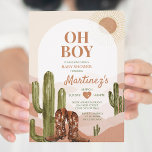 Invitación BOY Desert Texas baby ducha cactus suroeste<br><div class="desc">Niño editable Invitación a ducha de bebé del desierto del suroeste del desierto neutro de género,  cálido tono de tierra Chica de Texas ducha de bebé</div>