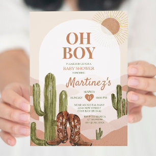 Invitación BOY Desert Texas baby ducha cactus suroeste