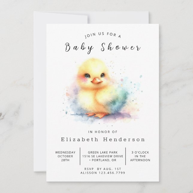 Invitación Boy Digital Duck Baby Shower (Anverso)