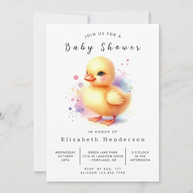 Invitación Boy Digital Duck Baby Shower (Anverso)