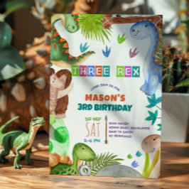Invitación Boy Dinosaur 3rd Birthday Invitation