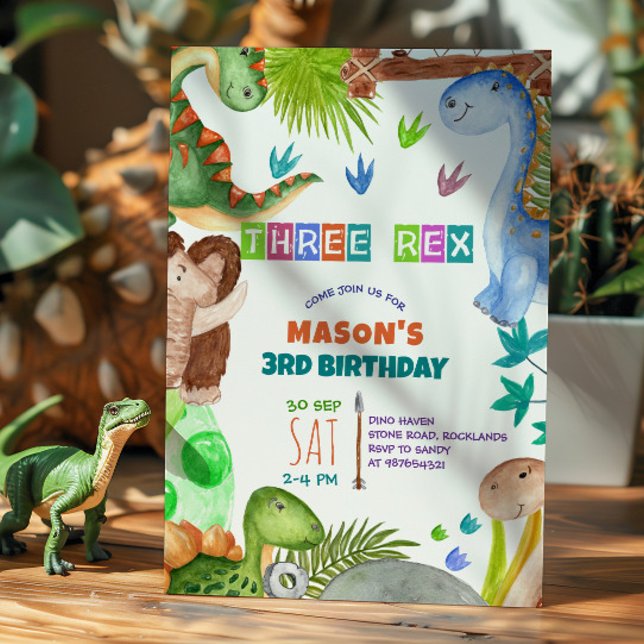 Invitación Boy Dinosaur 3rd Birthday Invitation (Subido por el creador)