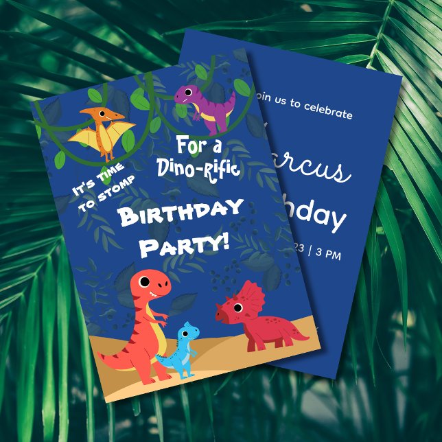 Invitación Boy Dinosaur Cualquiera Age Birday Party (Subido por el creador)