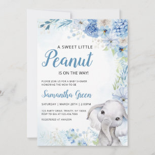 Invitación Boy Elephant Baby Shower
