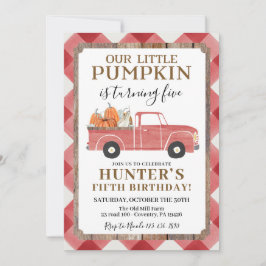 Invitación Boy Fall Birthday Party Any Age Red Truck