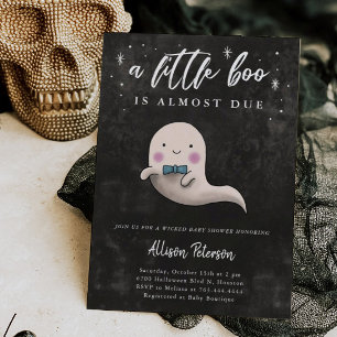 Invitación Boy Ghost Halloween Baby Shower Little Boo