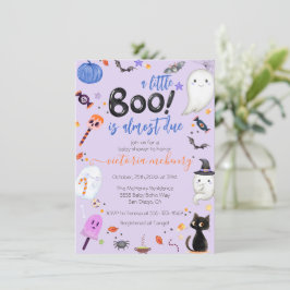 Invitación Boy Ghost Little Boo Se Debe A Baby Shower De Hall