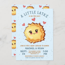 Invitación Boy Little Latke Hanukkah Baby Shower