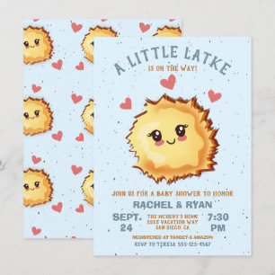 Invitación Boy Little Latke Hanukkah Baby Shower