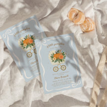 Boy Little Pumpkin Baby Shower Invitar Azul