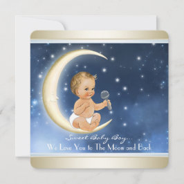 Invitación Boy Moon y Back Baby Shower