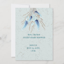 Invitación Boy Oh Boy Boho Twin Baby Shower
