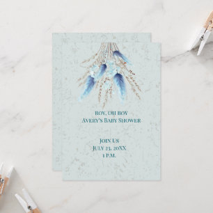 Invitación Boy Oh Boy Boho Twin Baby Shower
