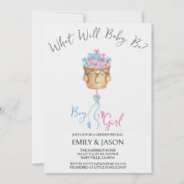 Invitación Boy Or Girl Blue Or Pink Gender Reveal Invitation