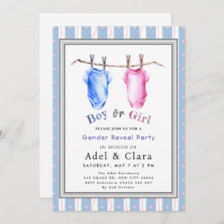 Invitación Boy or Girl Gender Reveal Invitation