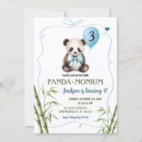 Boy Panda con el cumpleaños dibujado a mano azul B