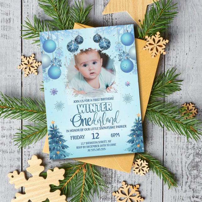 Invitación Boy Photo Winter Wonderland for Boy (Subido por el creador)