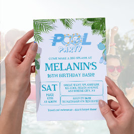 Invitación Boy Pool Party Invitation – Cool Dude Birthday