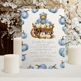 Invitación Boy Pumpkin Harvest Autumn Baby Shower