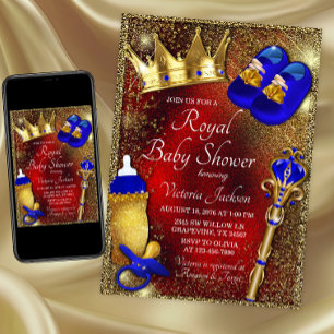 Invitación Boy Royal Prince Baby Shower Invitation