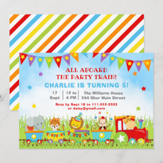 Invitación Boy Safari Animals Fiesta de Cumpleaños